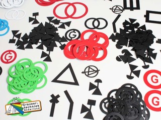 bijvoorbeeld trafo - motor - generator symbolen en blindschema stroken.